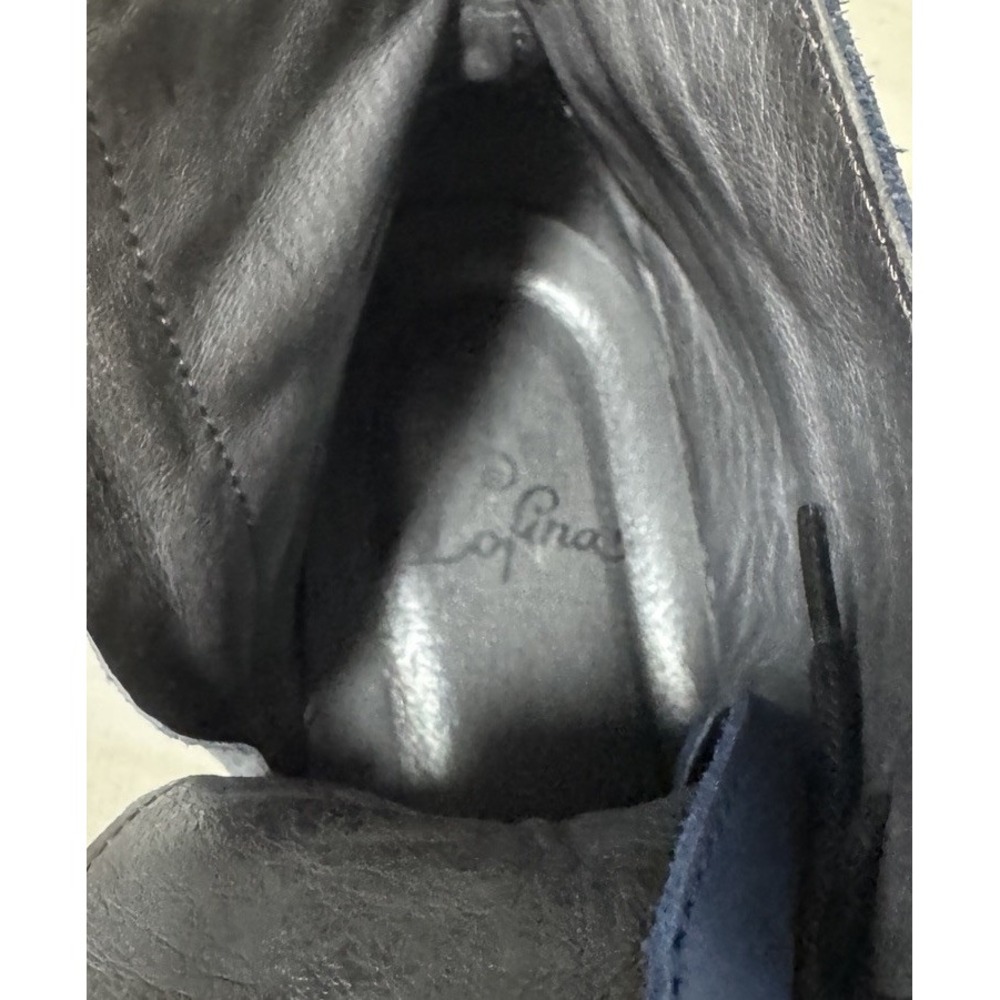 LOFINA Ottanio Leather i6 965 Low Boots Lace Up Zip Womens Size EU 41/US 10 Blue - Picture 10 of 11